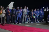 Jugadores de Senegal son recibidos en Dakar 