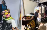 Gabrielle Henry, Miss Jamaica 2025, llega en silla de ruedas a su país
