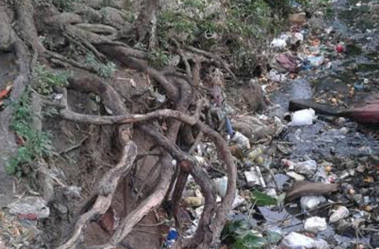 Denuncian que en el sector de Cerro Batea, en San Miguelito, hay varias familias que se la pasan constantemente arrojando basura al río, sin que las autoridades locales y alcaldicias las sancionen. Foto Cortesía