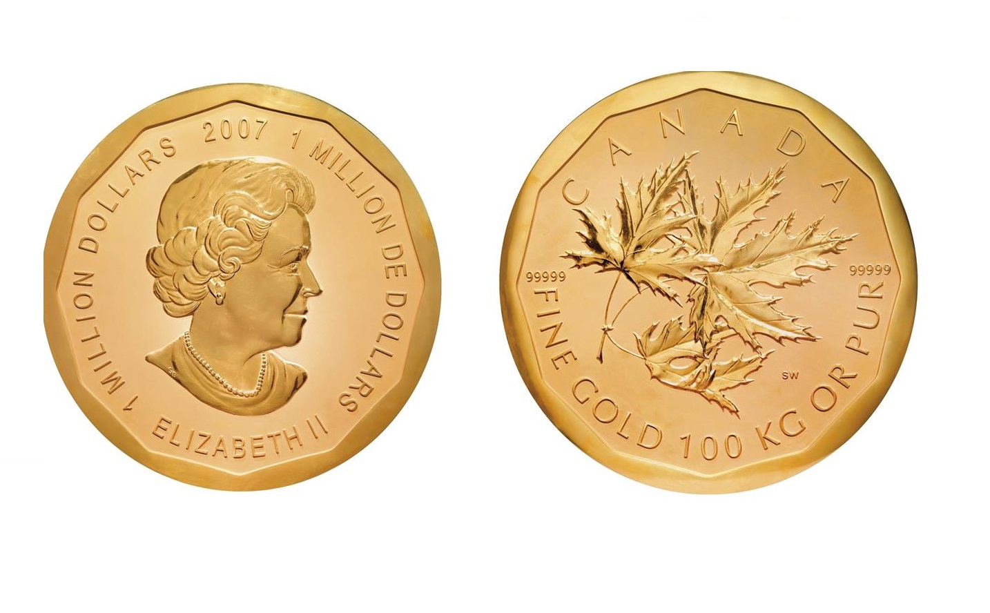 Fotografía sin fechar facilitada por el Museo Bode de Berlín que muestra la mayor moneda de oro del mundo, una pieza de 100 kilos y un valor nominal de un millón de dólares (926.000 euros) y que ha sido robada hoy 27 de marzo de 2017. EFE