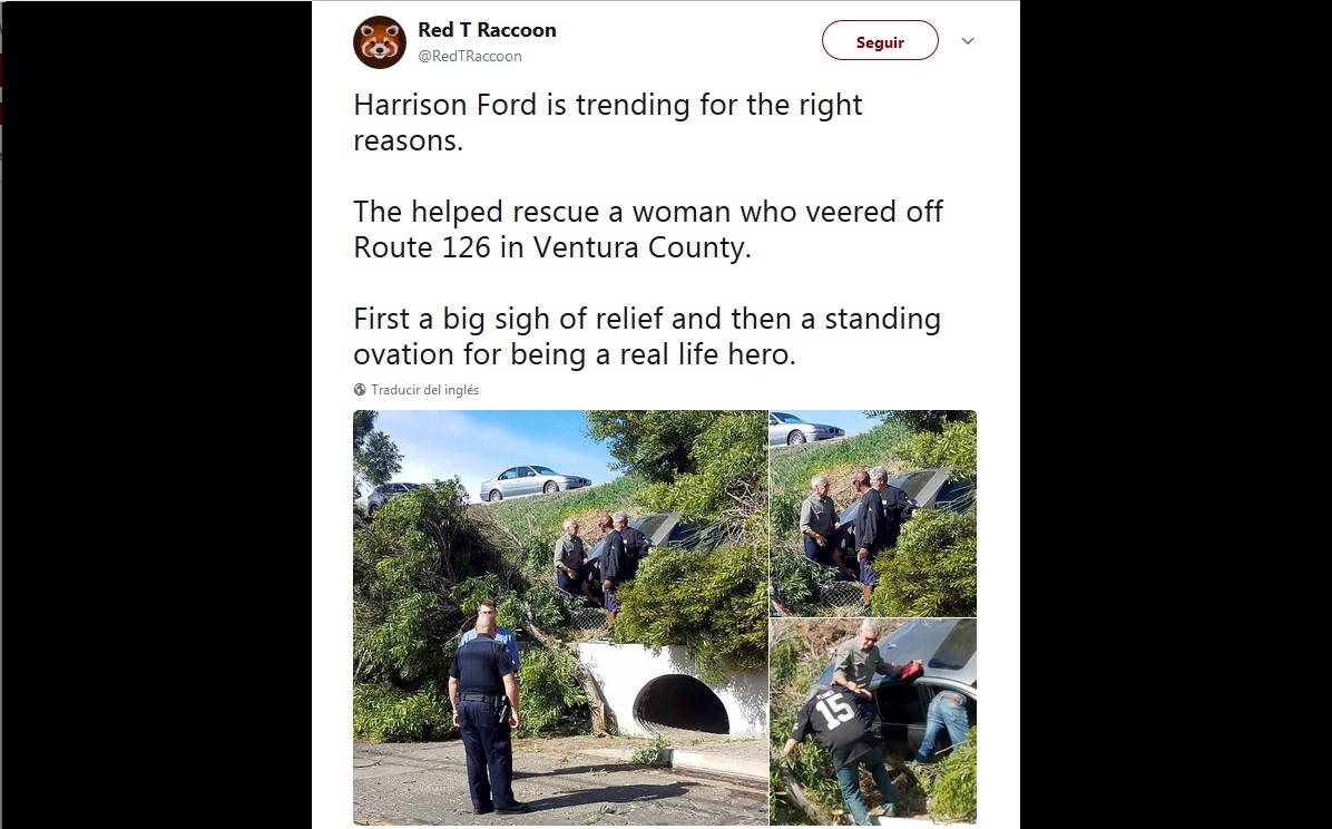 La mujer iba en un vehículo delante de él y su carro se accidentó.  /  Captura de video.