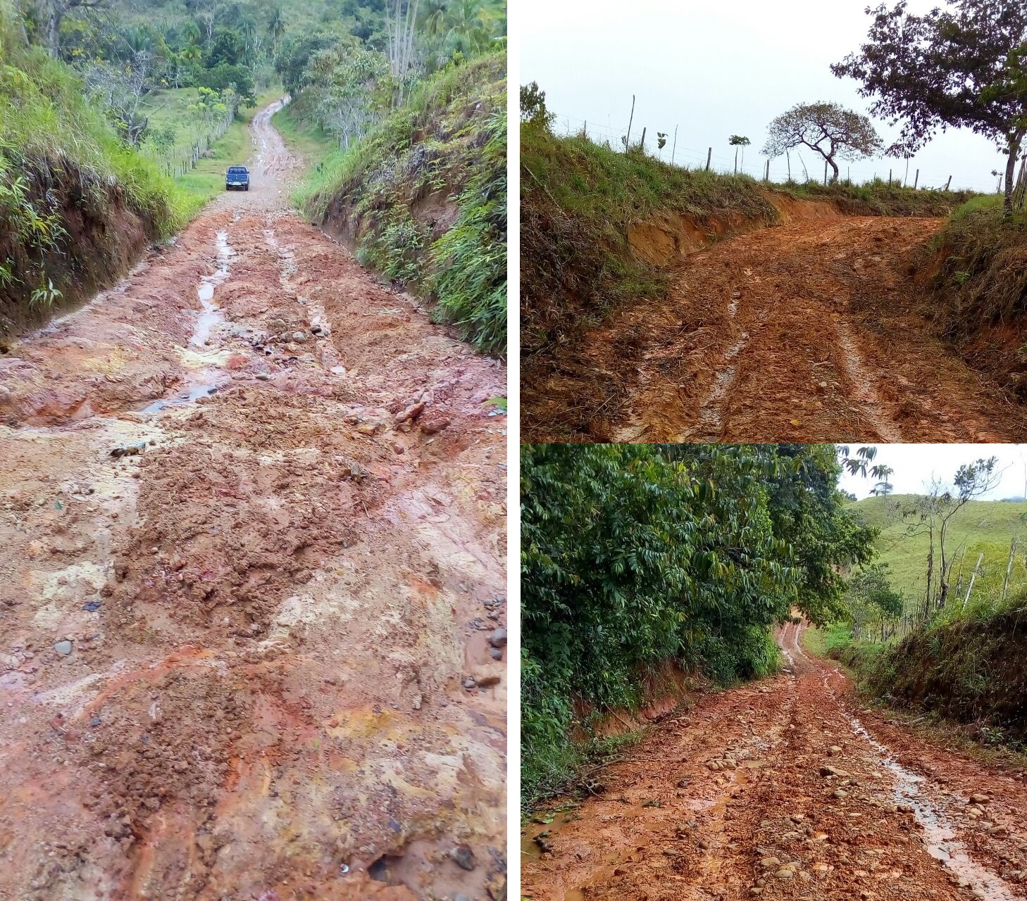 La parte más dañada es una sección empinada en donde los vehículos tienden a patinar, poniendo en peligro la vida de los ocupantes.