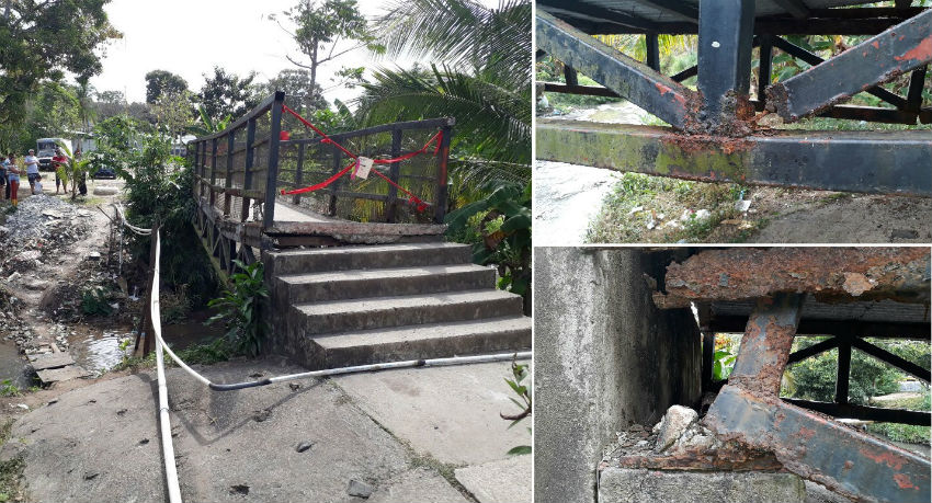 Las estructura está toda corroída por el óxido. /  Fotos: WhatsAppCri