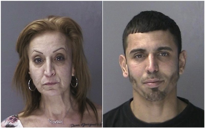 En la imagen Angela Reilly y Carlos García, este último acusado de robos en dos tiendas de teléfonos celulares, dos tiendas de delicatessen y una lavandería. y la mujer de conductora durante los escapes. AP