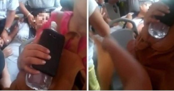 Algunos pasajeros  tomaron fotos que plasmaron el suceso dentro del autobús. Foto: cfimagenynoticia.com