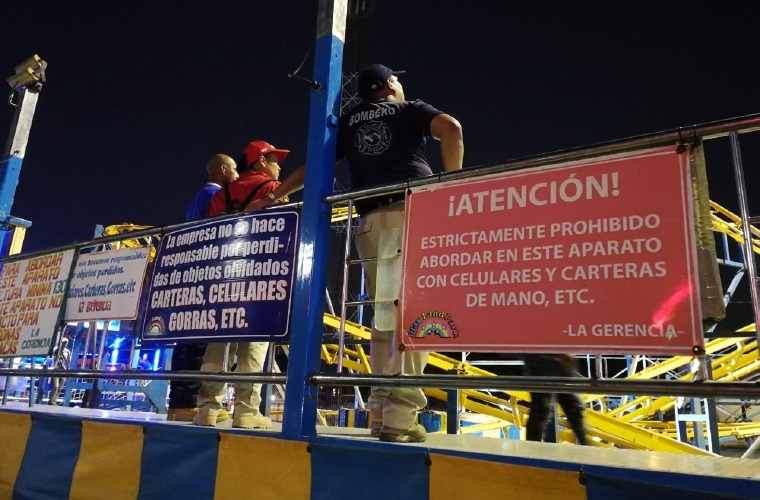 Al darse el incidente el Cuerpo de Bomberos solicitó para el juego mecánico y luego de la reparación autorizó su uso. Foto/Mayra Madrid