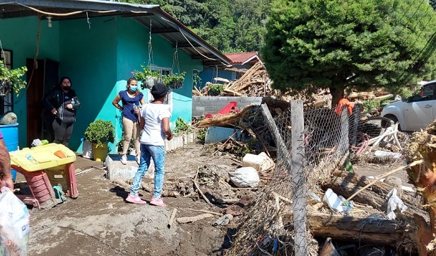 El sector más golpeado por el fuerte temporal, Tierras Altas.