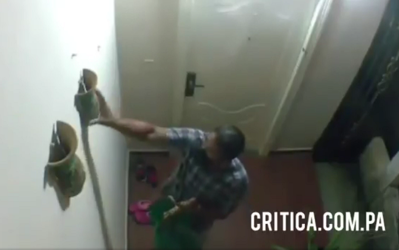 Hurta adornos de barro de una casa.