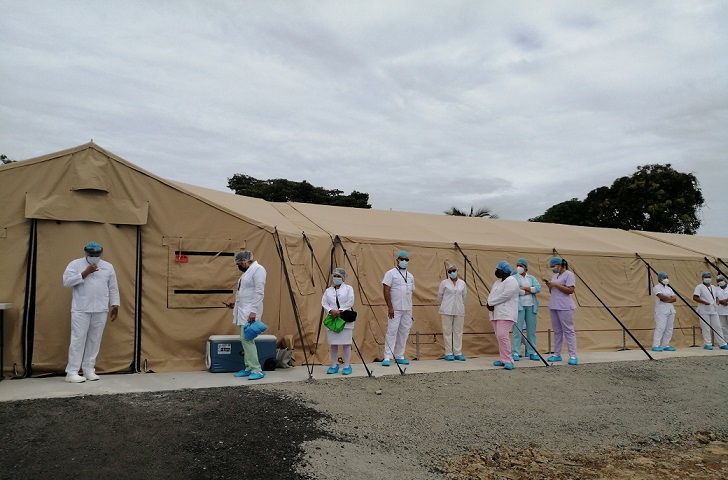 Este hospital campaña cuenta con una capacidad de 40 camas.