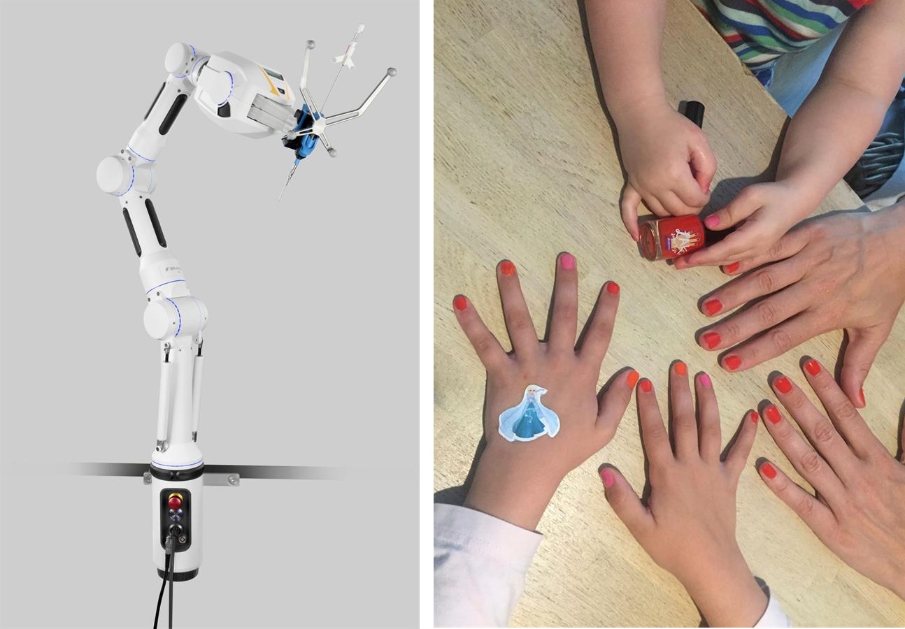 Brazo robótico adquirido por el Centro Princesa Máxima de Utrecht, especializado en oncología pediátrica, para recoger tejido tumoral del cerebro de forma segura en pacientes oncológicos. EFE