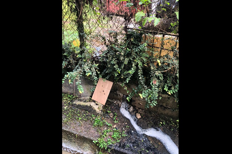 La tubería lleva días rota sin que nadie la repare.