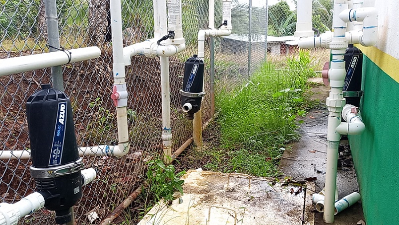 Filtros de la toma de agua del acueducto rural de Caimito.