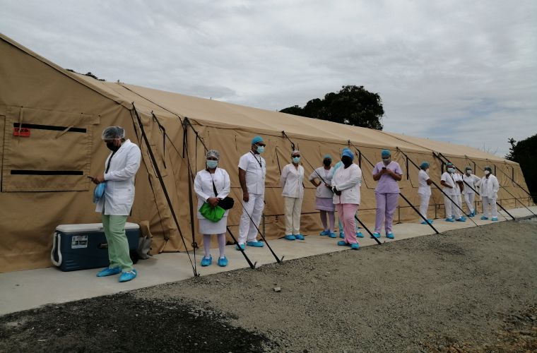 El hospital de campaña instalado en la policlínica Santiago Barraza, de La Chorrera, operará como un centro de atención en casos de desastres naturales. FOTO/ARCHIVO