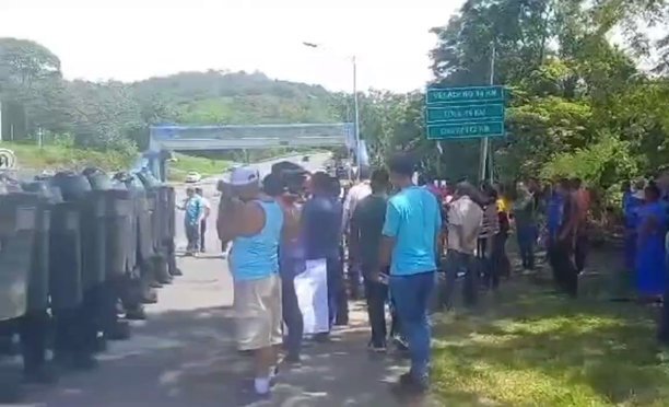 Cierre en vía Interamericana, a la altura de Viguí.