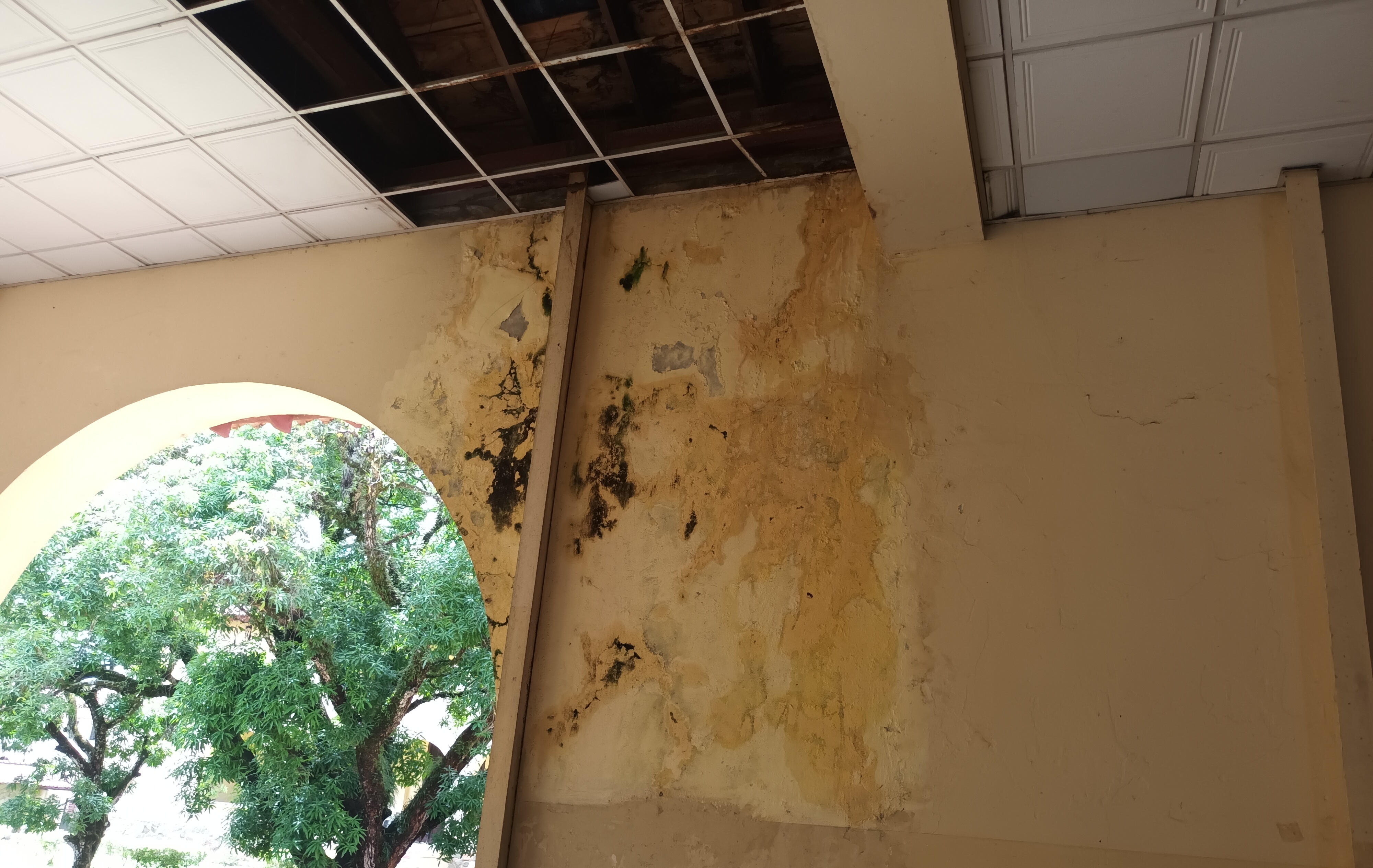 La escuela se están cayendo a pedazos.