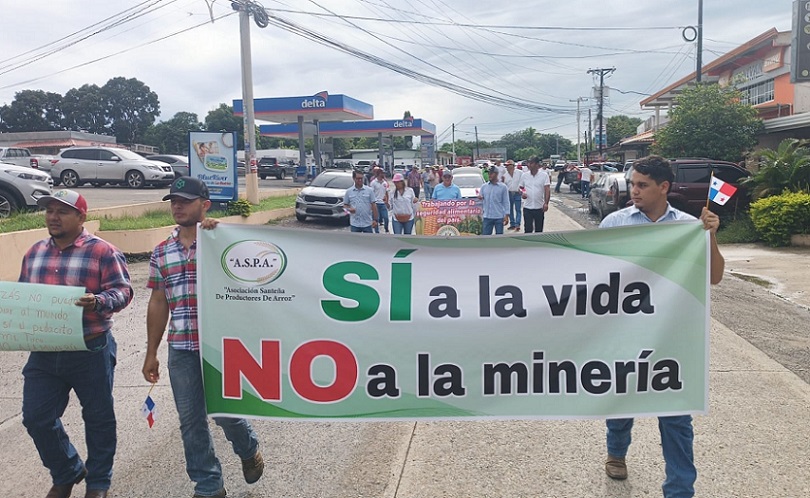 Los productores participaron en una caminata pacífica este viernes por las calles de Las Tablas hasta la gobernación de la provincia.