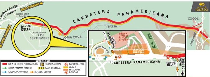 Tráfico: Cierre parcial de la vía Interamericana en Loma Cová mañana