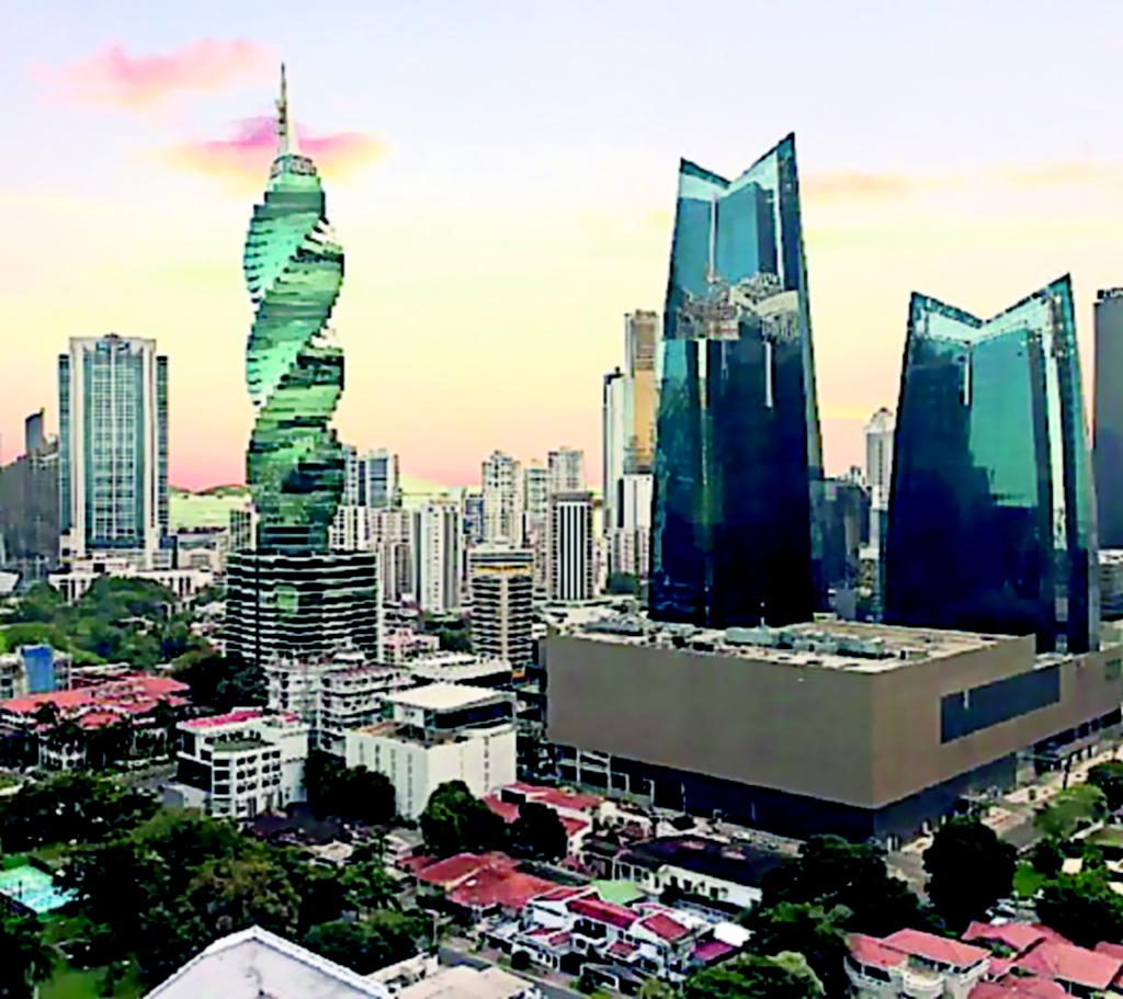 Vista del área bancaria de Panamá.