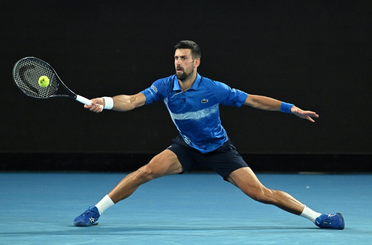 Novak Djokovic en acción.