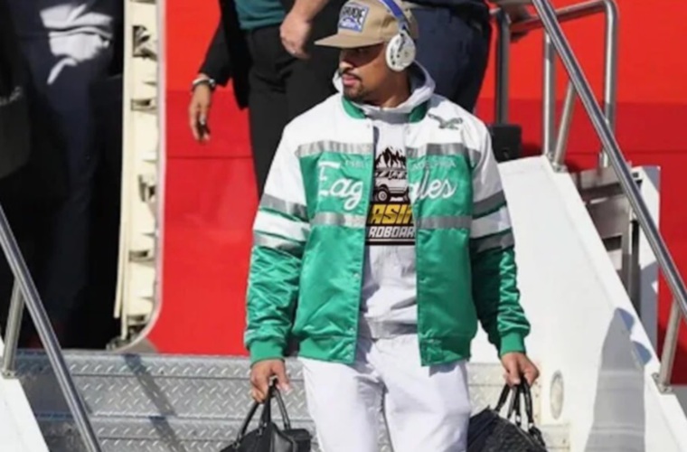 Jugadores de los Eagles a su arribo a New Orleans.