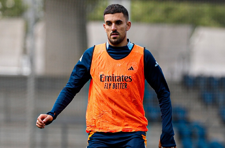 Dani Ceballos en la práctica de ayer.