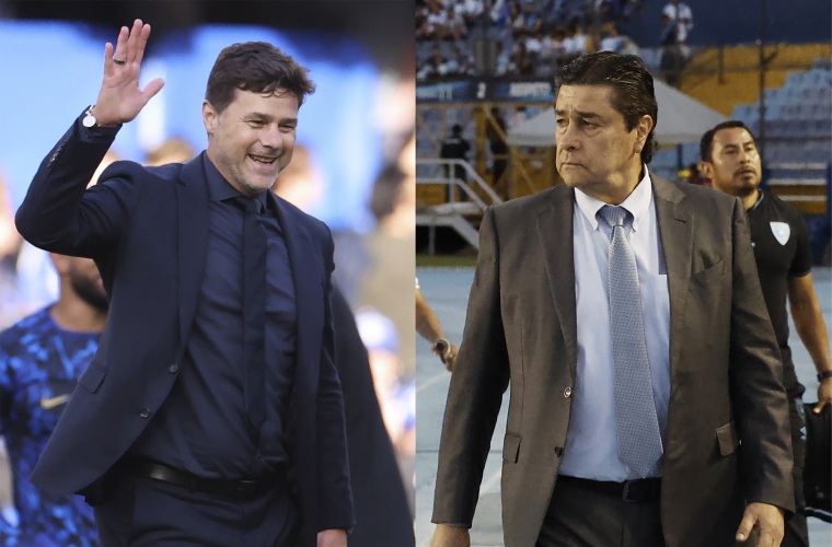 Mauricio Pochettino (i) y Luis Tena.