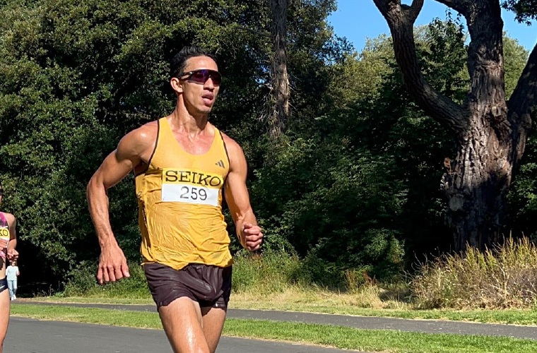 El atleta panameño Yassir Cabrera durante su participación en el Gran Premio de Verano de Dublín (Irlanda), donde quedó en el segundo lugar.