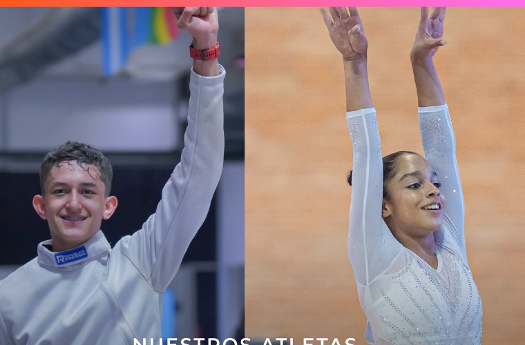 Los atletas Ana Lucía Beitia (der.) e Isaac Dorati.