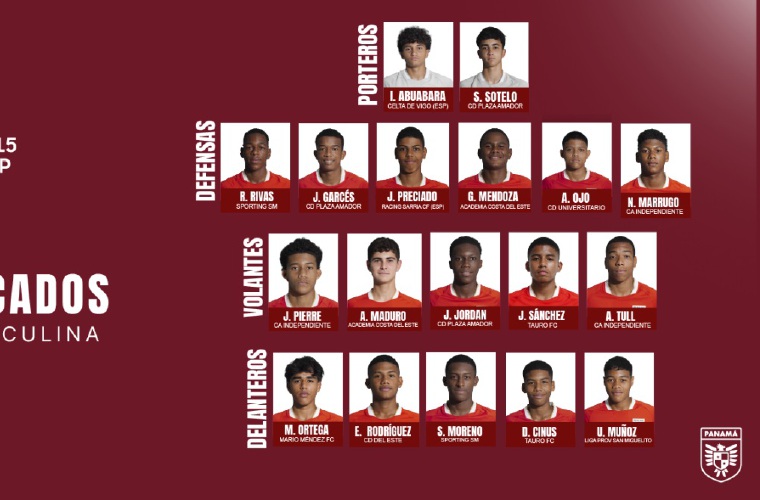 Integrantes de la Selección Sub-15 de Fútbol de Panamá que competirá en el torneo de la Concacaf. La Liga A, donde competirá Panamá, se llevará a cabo en Costa Rica a partir de este sábado 2 de agosto.