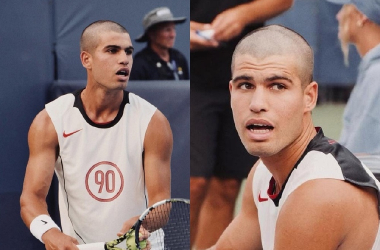 El español Carlos Alcaraz con su nueva imagen.