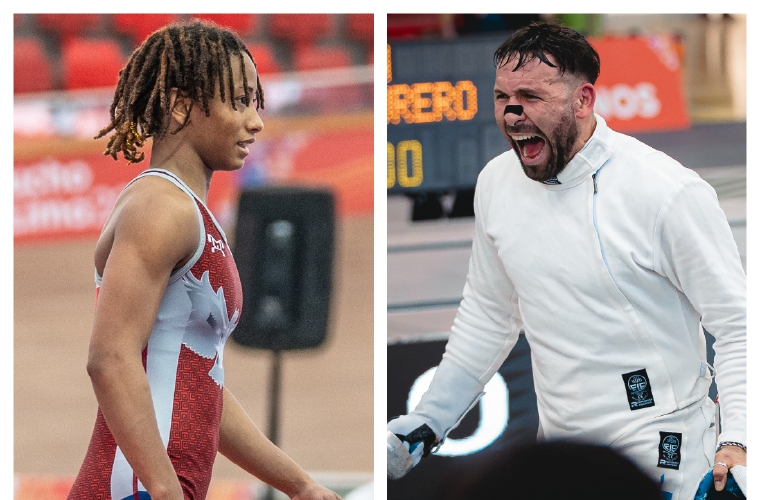 La luchadora olímpica Yusneiry Agrazal (izq.) y el esgrimista Arturo Dorati ganaron medalla de bronce en sus respectivos deportes.
