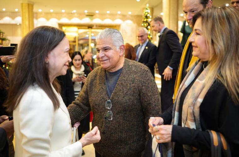 La líder venezolana y Mulino.