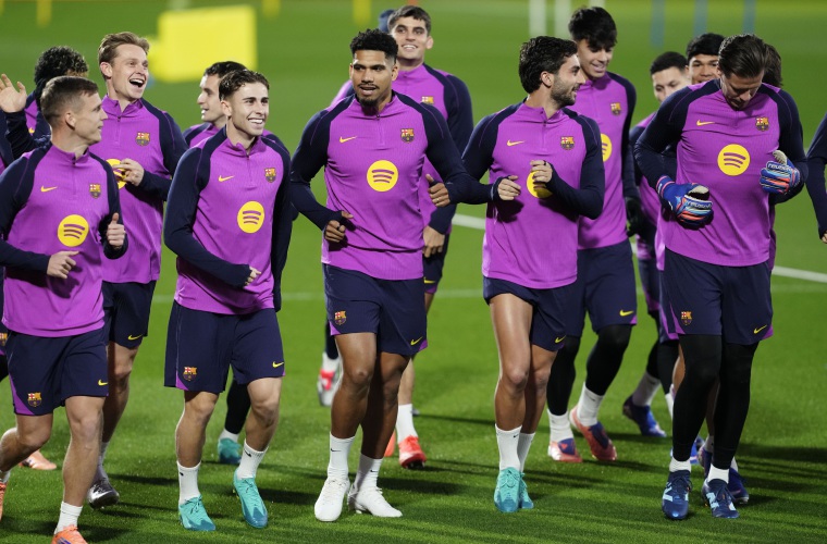 Entrenamiento del Barcelona FC.