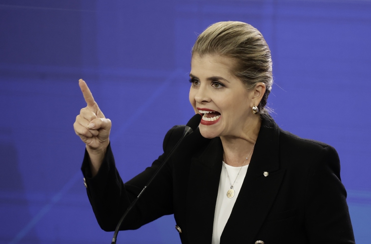 La candidata a la Presidencia de Costa Rica por el partido Pueblo Soberano, Laura Fernández, 