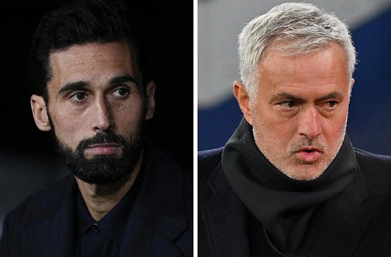Álvaro Arbeloa (izq.) y Jose Mourinho