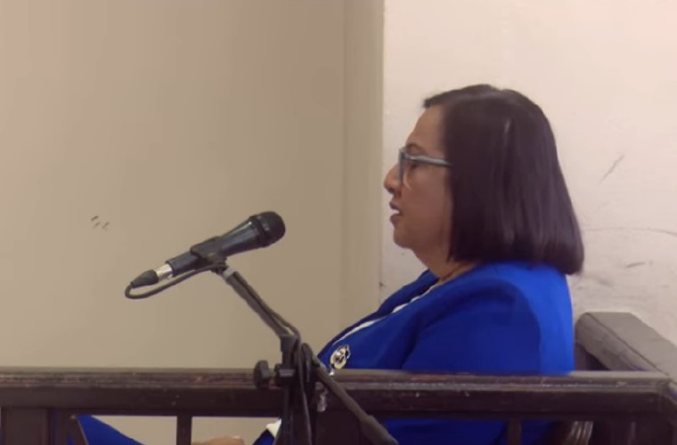 La testigo Yara Campos durante su comparecencia.