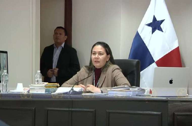 La jueza Baloisa Marquínez durante la fase de prácticas de prueba del juicio Odebrecht.