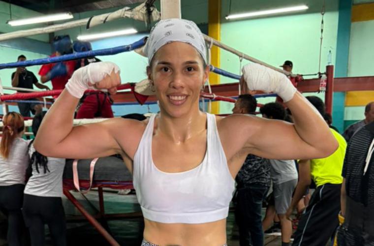 Nataly Delgado entrenando en Managua.