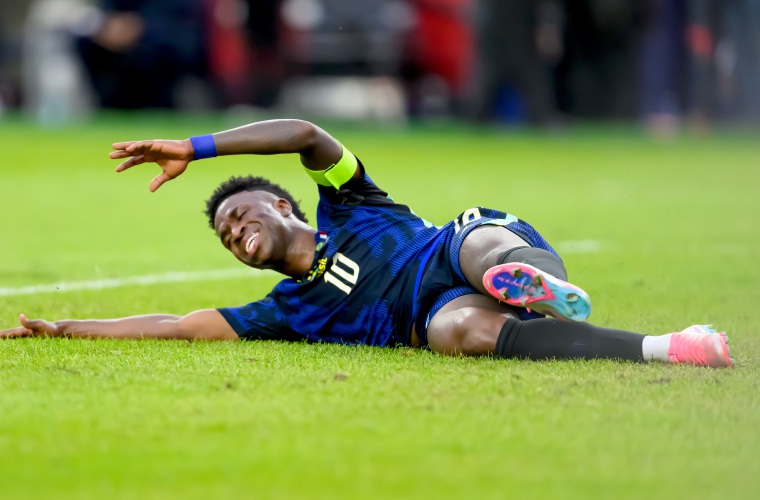 Vinícius en el partido ante Francia.