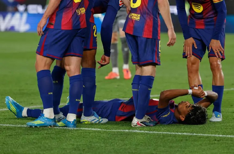 Lamine Yamal sufrió la lesión en el partido ante el Celta de Vigo, el pasado miércoles, en partido correspondiente a la Liga Española.