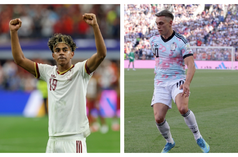 Se espera que Lamine Yamal (izq.), de España y Leandro Trossard, de Bélgica, sean titulares.