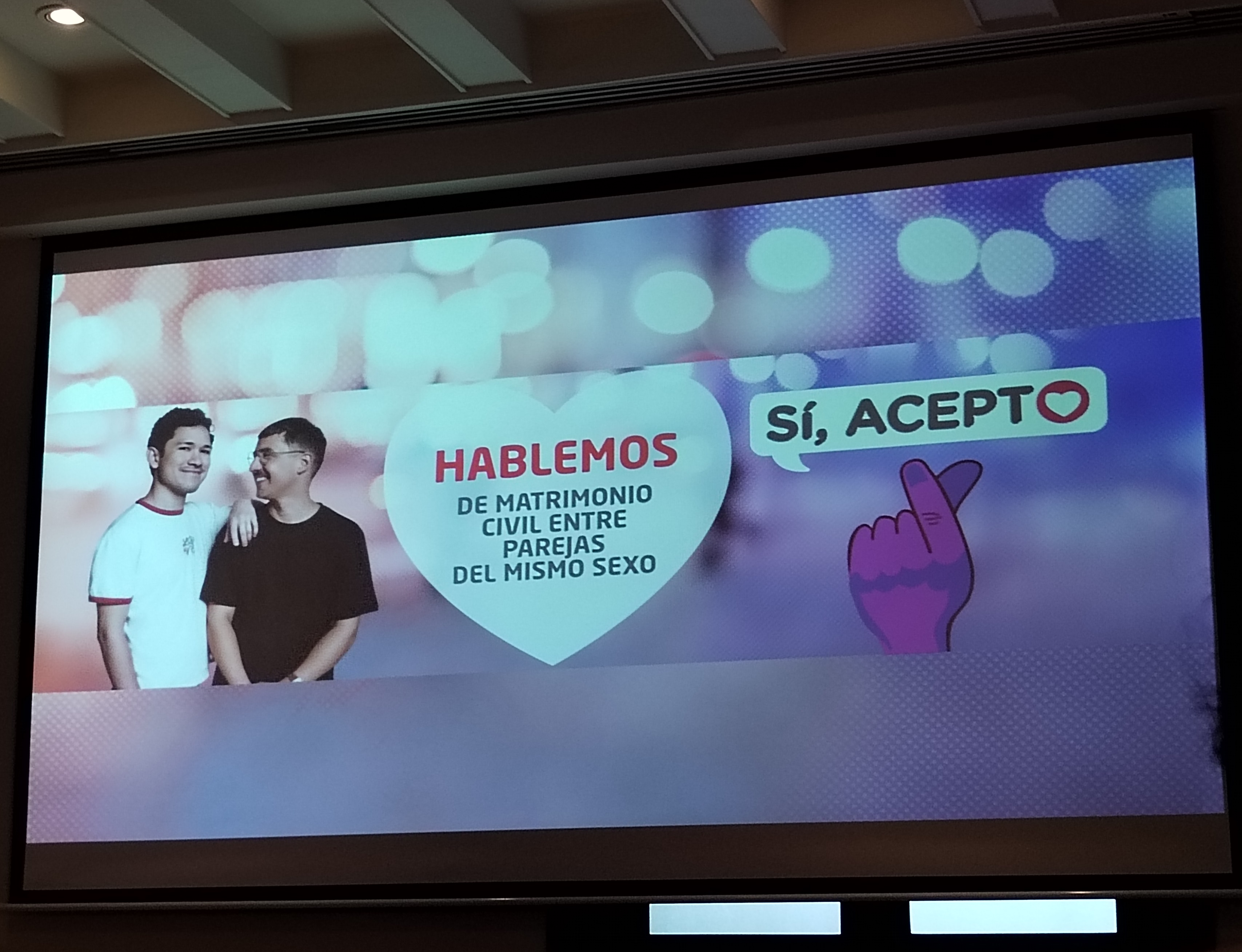 Conferencia de prensa del relanzamiento de la campaña "Sí, Acepto". Foto: MC