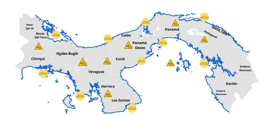 Mapa que presenta condiciones climáticas en las diversas provincias.