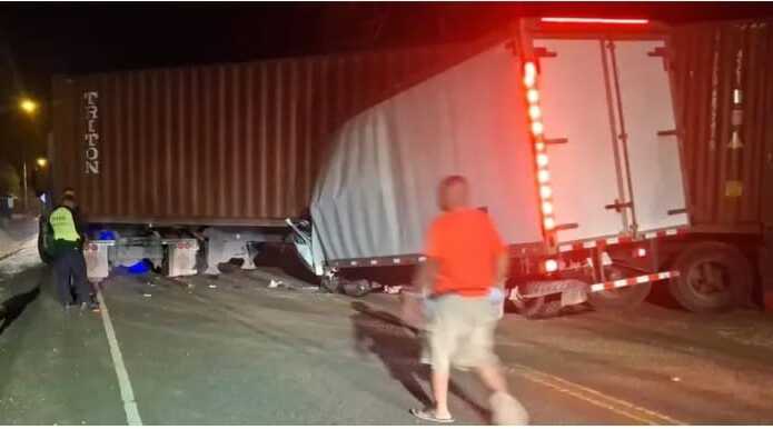 Escena del fatal accidente en Darién.