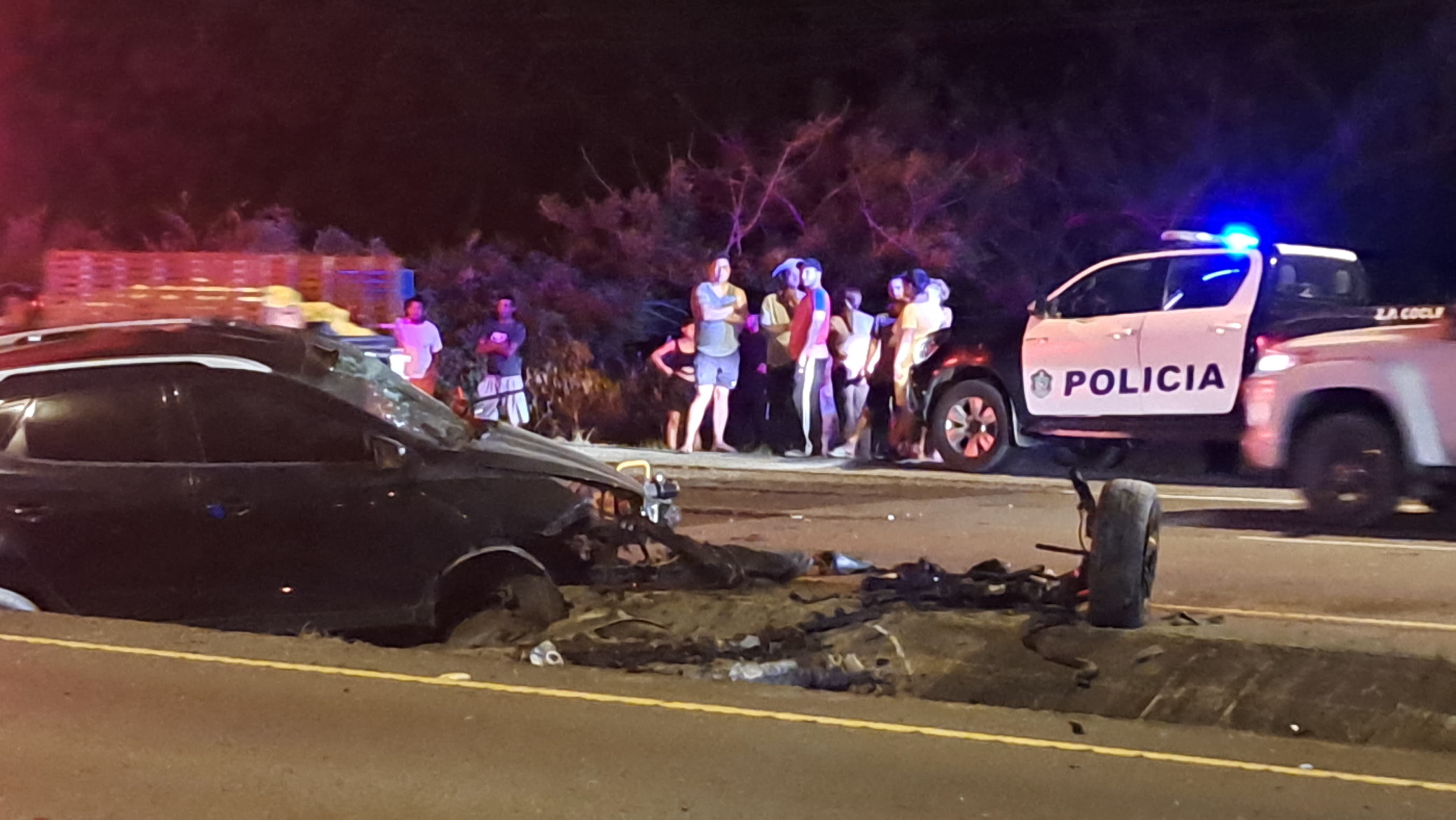 Escena del accidente de tránsito.