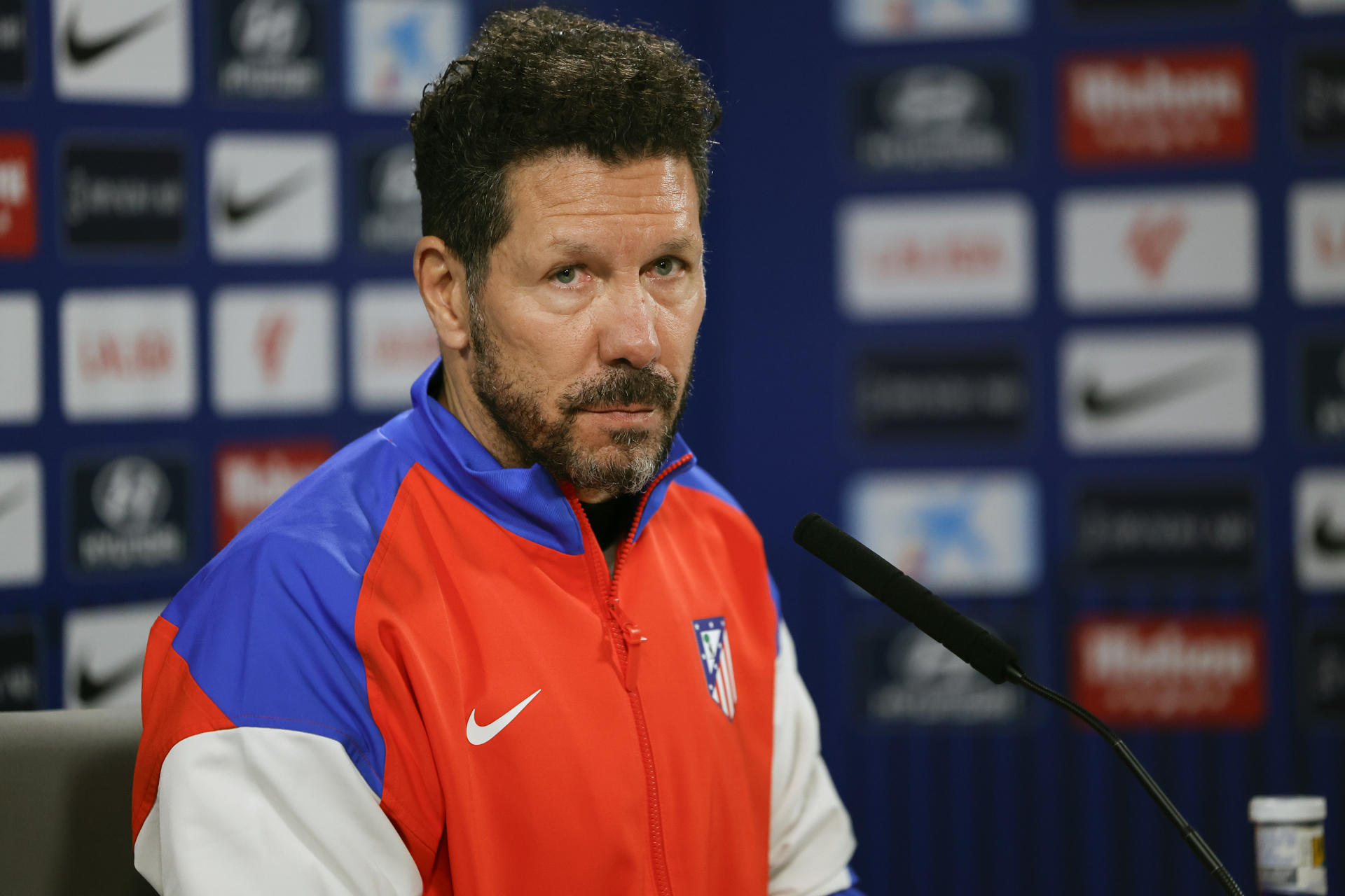 Simeone, durante la rueda de prensa de este viernes. EFE