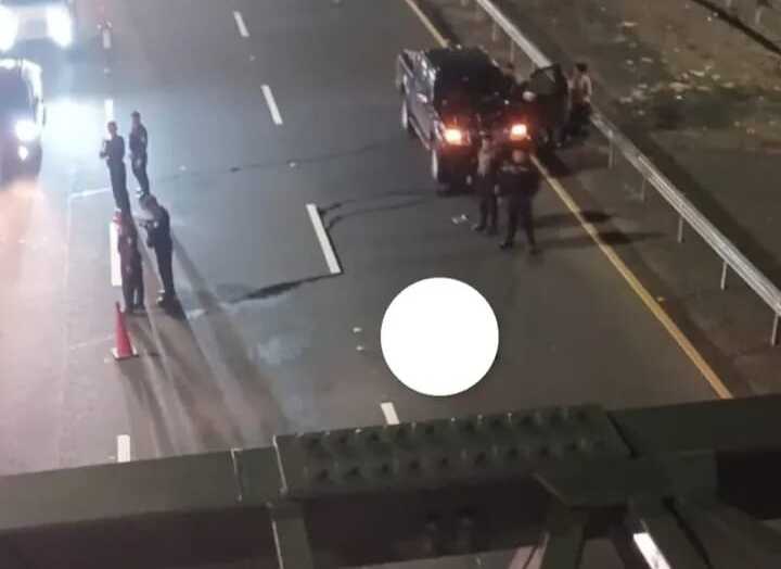 Escena del atropello mortal.      (Foto: Tráfico Panamá)