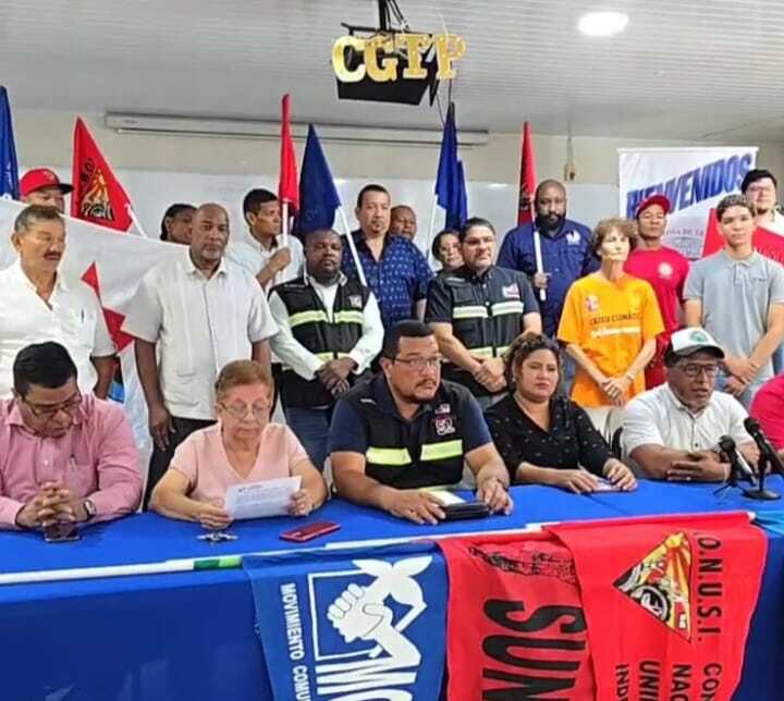 Dirigentes sindicales que integran la alianza.