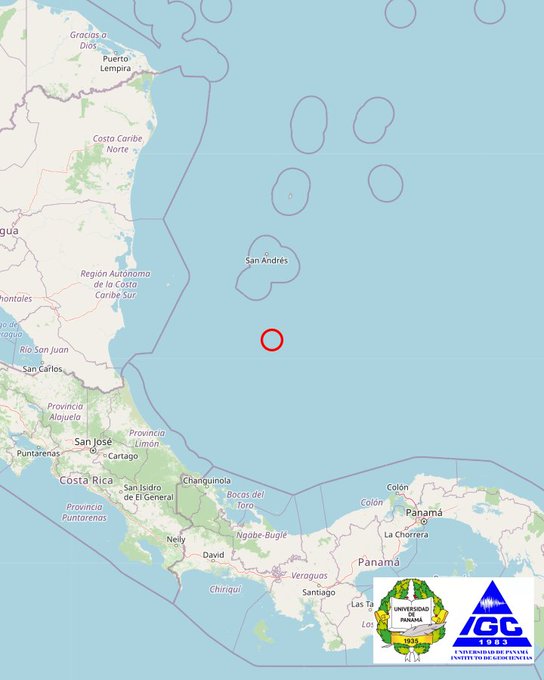 Mapa con registro del sismo.