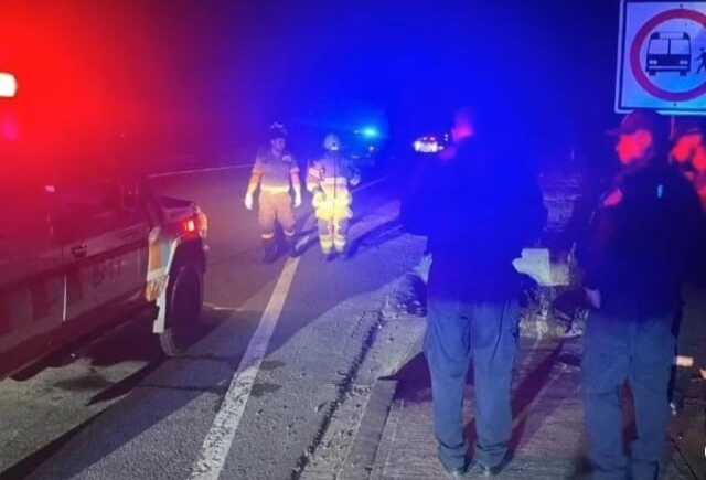 Escena del fatal accidente de tránsito.